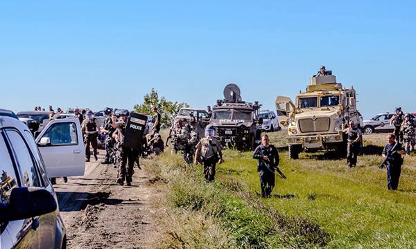 On Wednesday September 26, militarized police showed up to confront a prayer demonstration. (Photo: Rob Wilson)