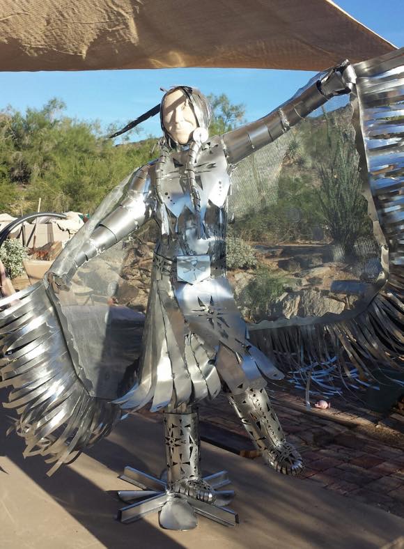 Kathy Whitman-Elk Woman - “Dancing to the Heartbeat of my Ancestors," mixed media, 2014. Photo courtesy of the artist.