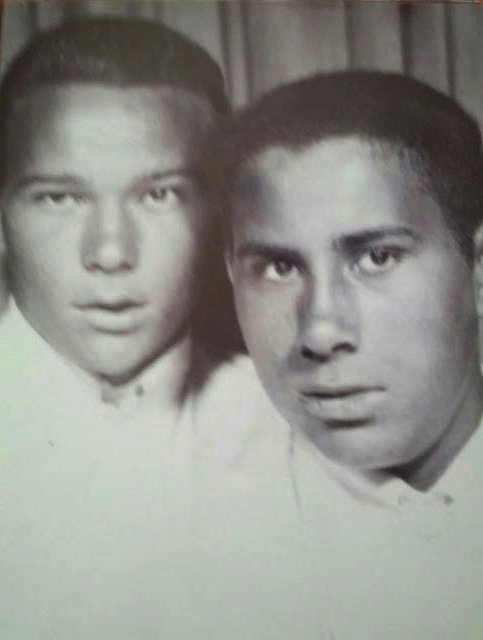 In this 1960 photo, Hughie Maynor, right, poses with a friend. (Image courtesy of Hughie Maynor)