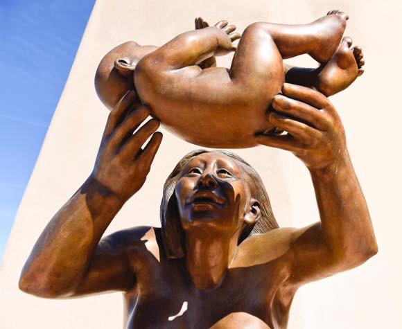 Roxanne Swentzell - “Child," bronze, 2001. Photo by Phillip Karshis/K photo.